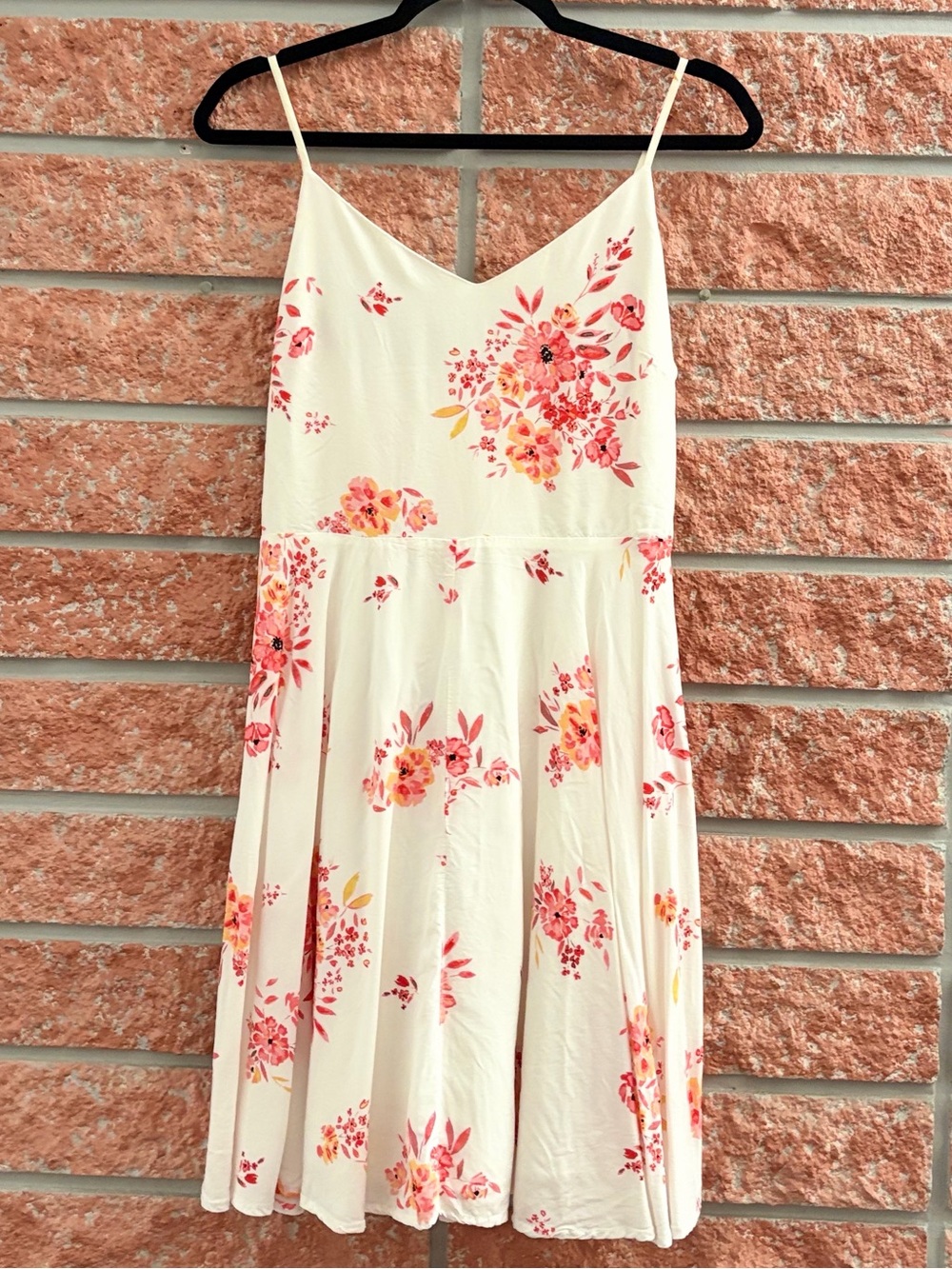 GAP Cream Spaghetti-Strap Floral Mini Dress